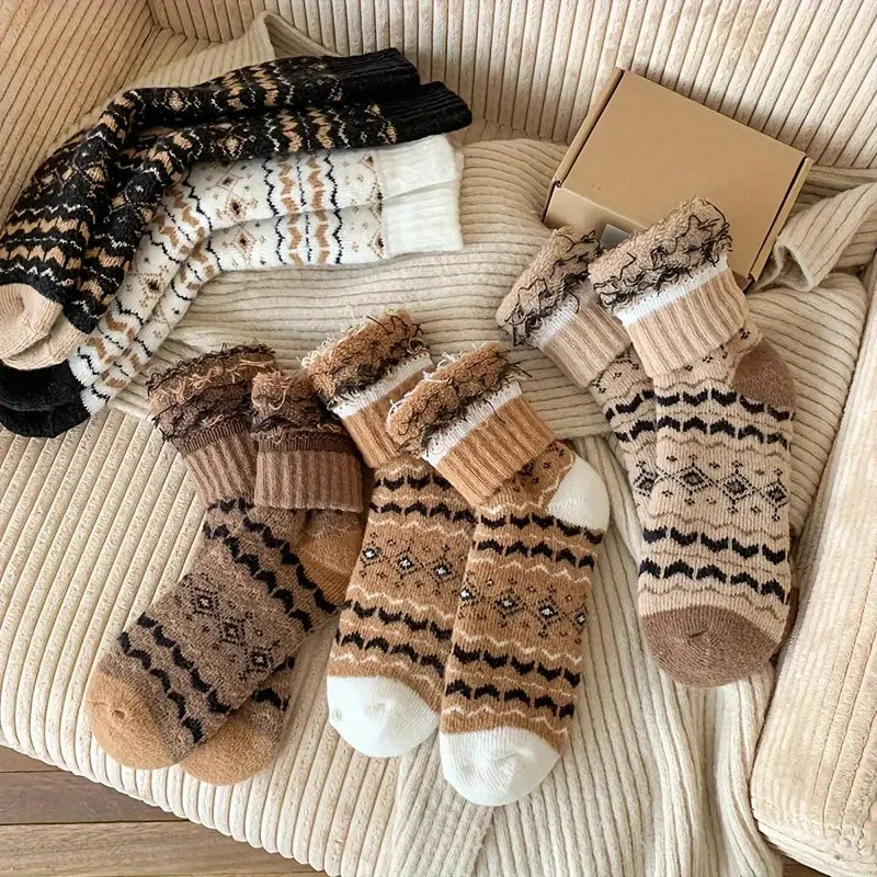 Retro Edition Thick & Warm Terry Cotton Socks
