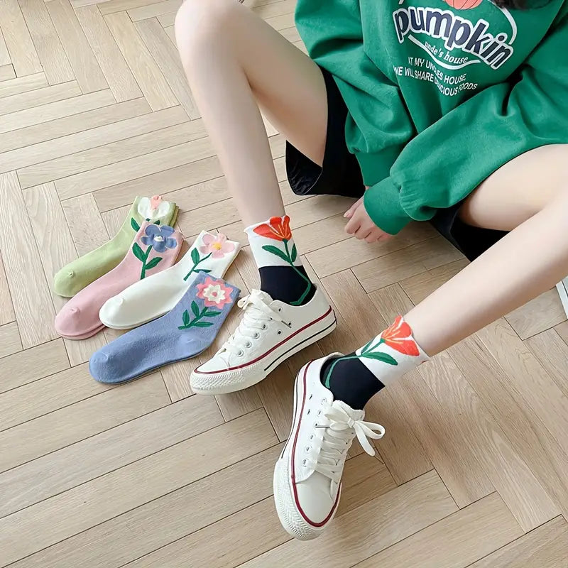 Cute Flower Edition Women Socks